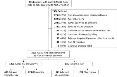 Adjuvant chemotherapy compared with observation in patients with T2aN0 stage IB lung adenocarcinoma